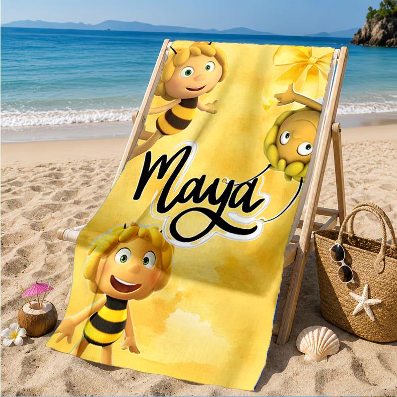 Bee Adventure Maya Beach Towel, Super Soft Microfiber, Perfect Gift for Her/Him, Birthday, for Pool, Beach, Travel, Decor Beach Party