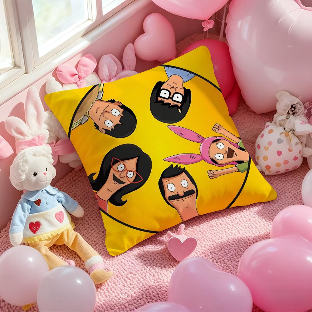 Bobs Burgers Anime Cushion Cover Pattern Printed Pillowcase For Living Room Sofa Cushion Cover & Bedroom Decor