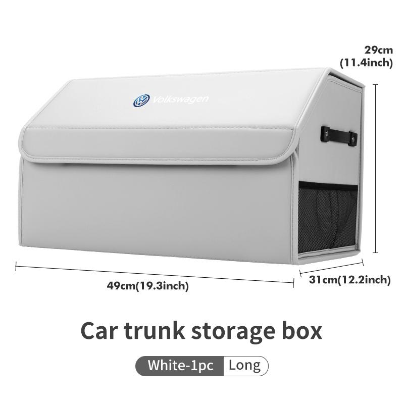 For Volkswagen VW Car Trunk Foldable Organizer Auto Leather Waterproof Storage Box Passat Golf 4 5 6 Tiguan Polo Scirocco Jetta