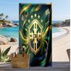 Asciugamano da Spiaggia con Stampa Calcio Brasiliano Asciugatura Rapida Super Assorbente Morbido Asciugamano da Bagno per Nuoto Spiaggia Viaggio Souvenir Regalo