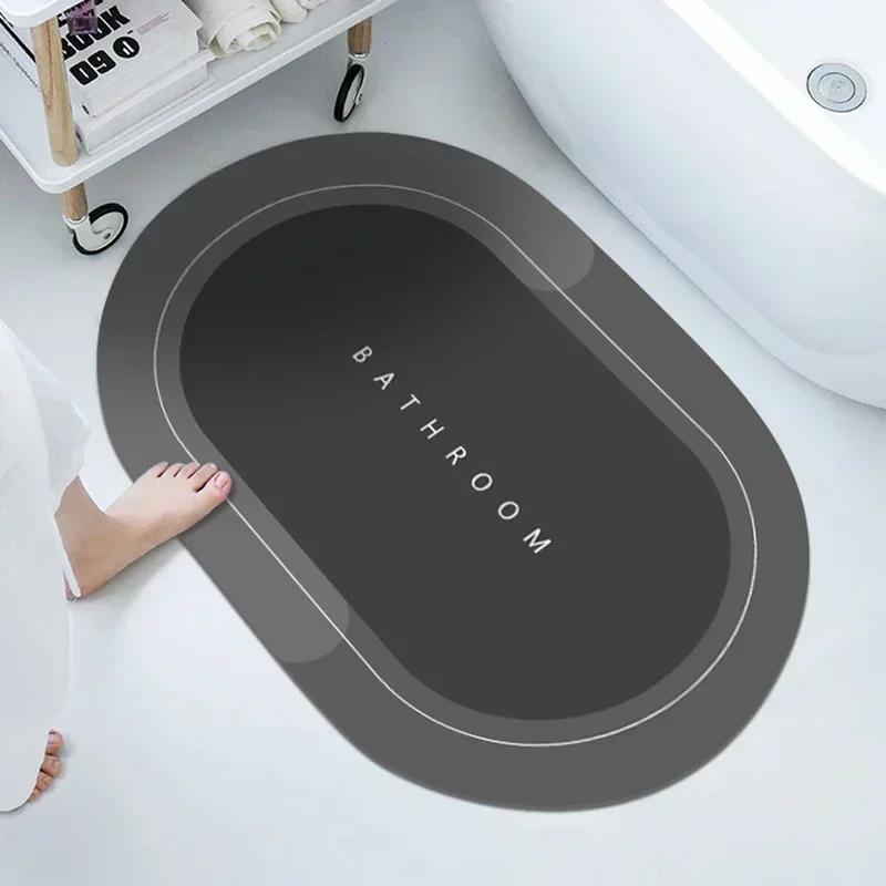 Super Absorbent Bath Mat Rubber Bathroom Rug Non-slip Entrance Doormat Nappa Skin Floor Mats Toilet Carpet Kitchen Area Rugs