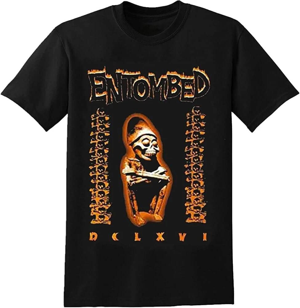 Retro Entombed Band Album Music Heavy Cotton Black T Shirt S-5XL TU569 XXXL