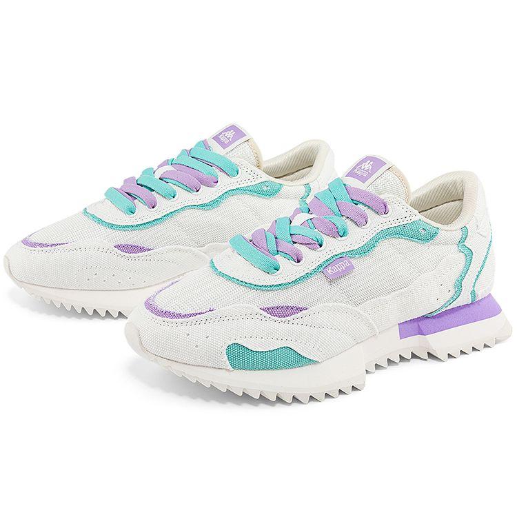 Kappa Mesh Retro Sports Patchwork Fabric Non-Slip Wear-Resistant Low-Top Running Shoes Women sneaker White Blue K0D45MM14-012B