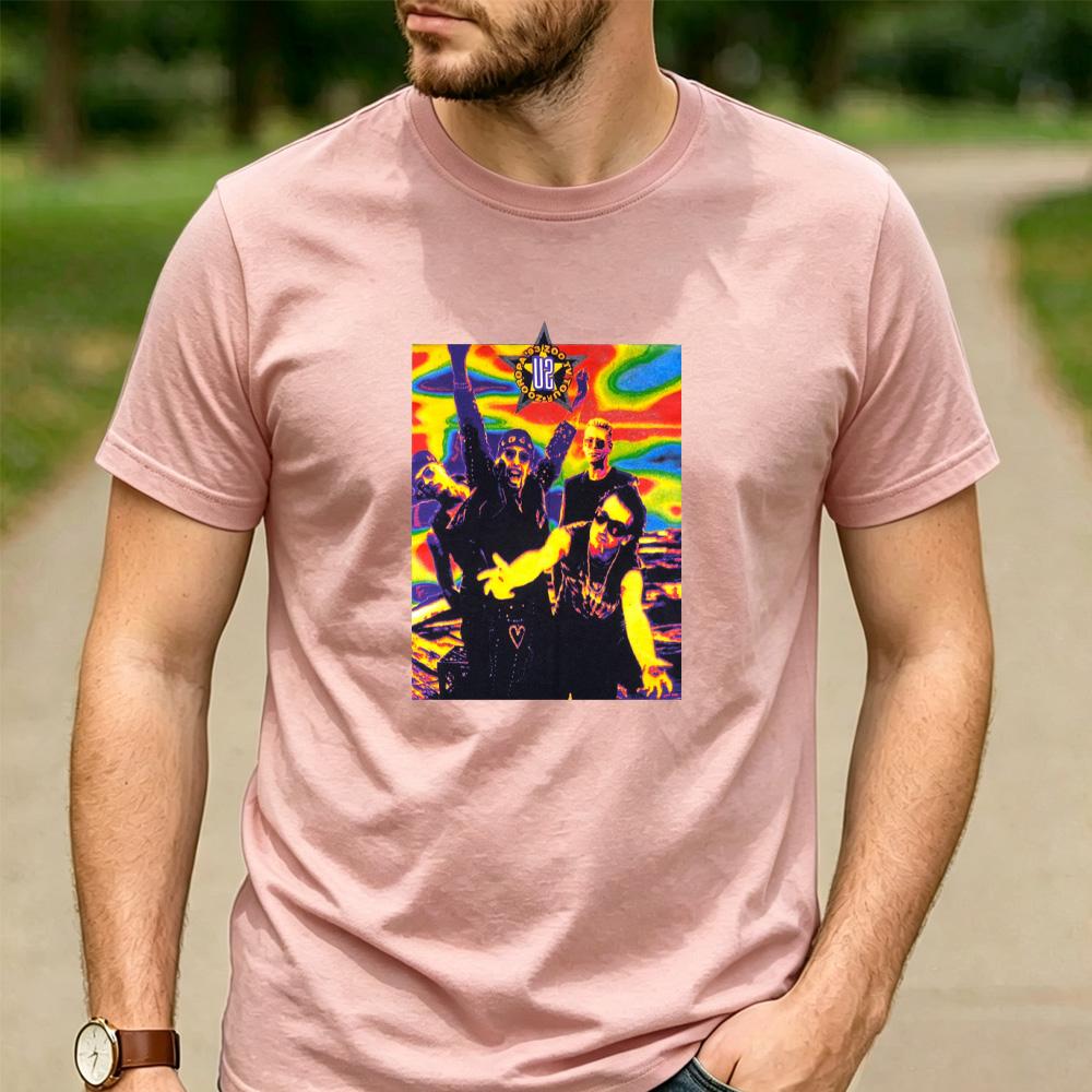 Vintage U2 Band Live Concert Photo Graphic T Shirt Unisex Cotton Short Sleeve Rock Music Fans Casual Tee Festival Merch