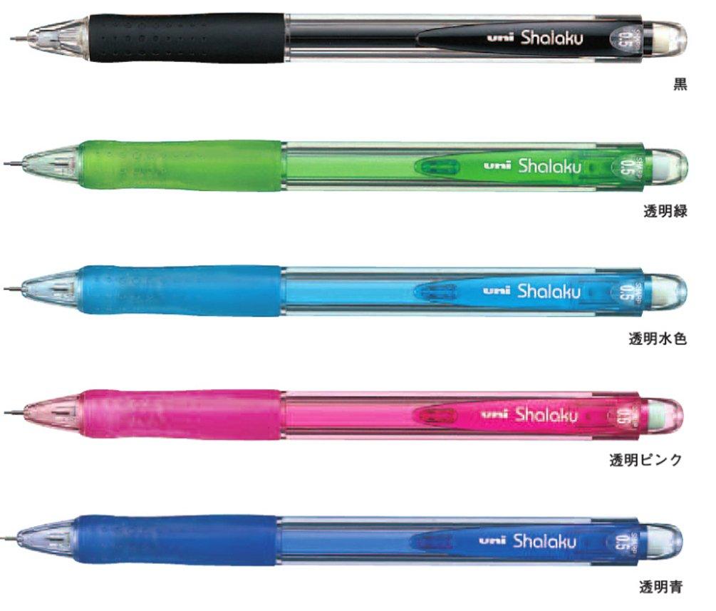 Mitsubishi Pencil Mechanical Very Transparent Light Pack of Pencil, Sharaku, 0.5, Fatigue-Resistant, Blue, 10, M5100T.8