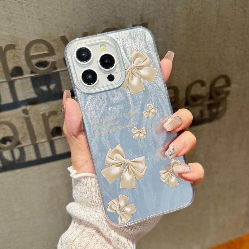 

Однотонный блестящий тонкий чехол для телефона с бантом для iPhone 16 Pro Max 15 Pro 14 13 12 11, роскошный противоударный гибридный чехол-бампер из ТПУ и ПК iPhone 11 светло-желтого