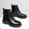 Fashion 2024 Autumn Winter New Designer Platform Boots for Men English-style Cargo Cowhide Ankle Boots Male Fashion Black Men's Shoes
