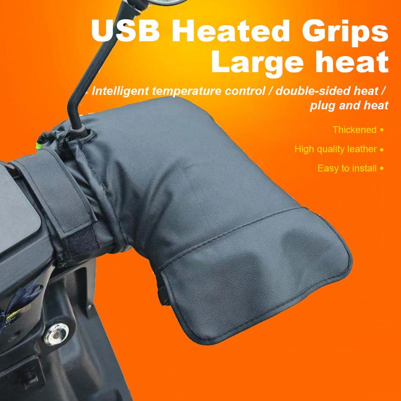 Electric Heating Handlebar Gloves Waterproof Cycling Hands Warmer Gloves 3 Levels Setting Reflective Snowmobile Bike Accessories
