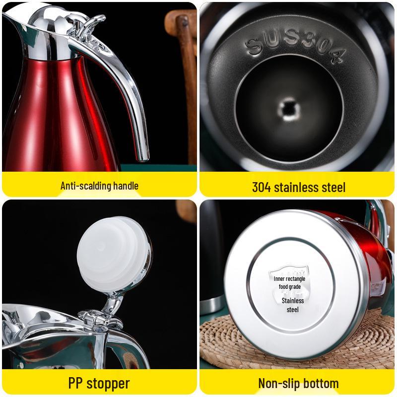 European Style 2L Vacuum Insulated Stainless Steel Thermos Coffee Pot