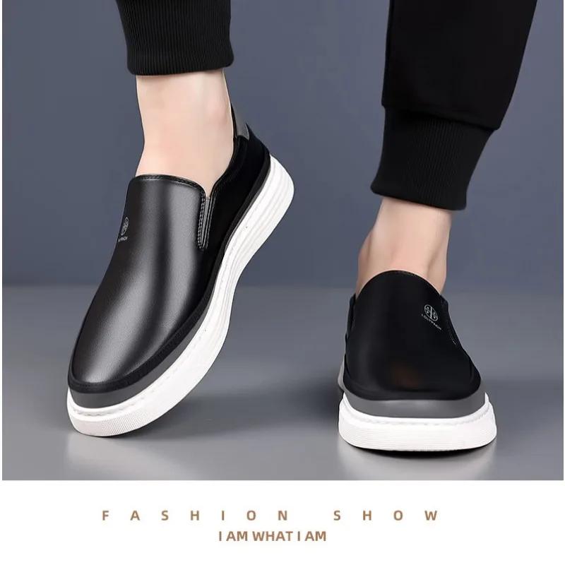 Mode Mode Frühjahr Herbst Plattform Casual Leder Schuhe für Männer Designer Neue Weiche Sohle Herren Board Schuhe Casual Herren Sneakers