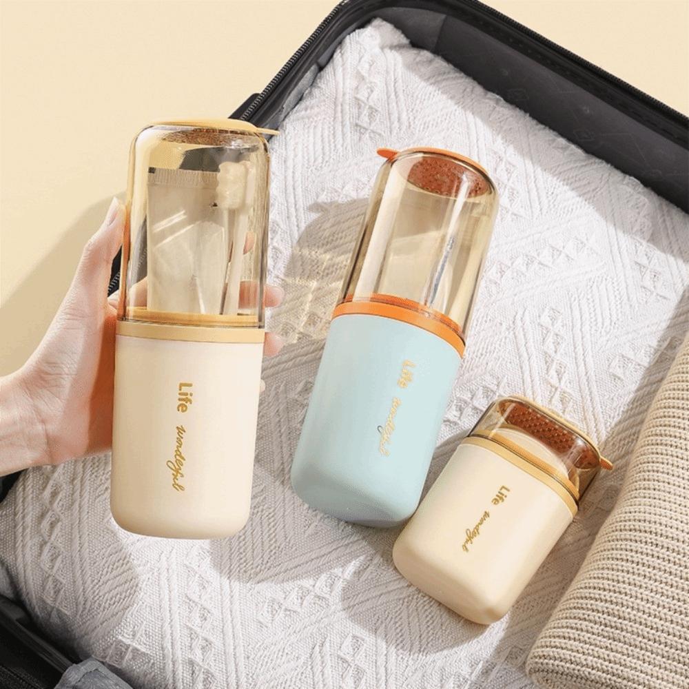 High Quality Portable Toothbrush Holder with Mouthwash Cup Lightweight Soap Box Toothbrush Storage Box Travel
