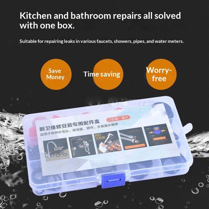 100Pcs Rubber Faucet Washer Kitchen Bathroom Faucet Water Seal Ring Leak-Proof Gasket Kit For Plumbing Plug Sealing Connections