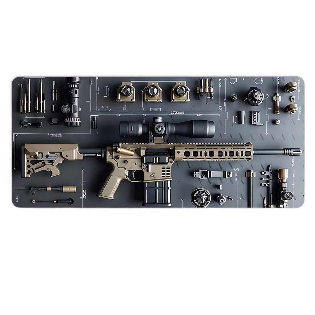 Tappetino per mouse pistola personalizzato grande all'ingrosso nero e-sports gioco integrato ip computer antiscivolo tappetino da scrivania per ufficio