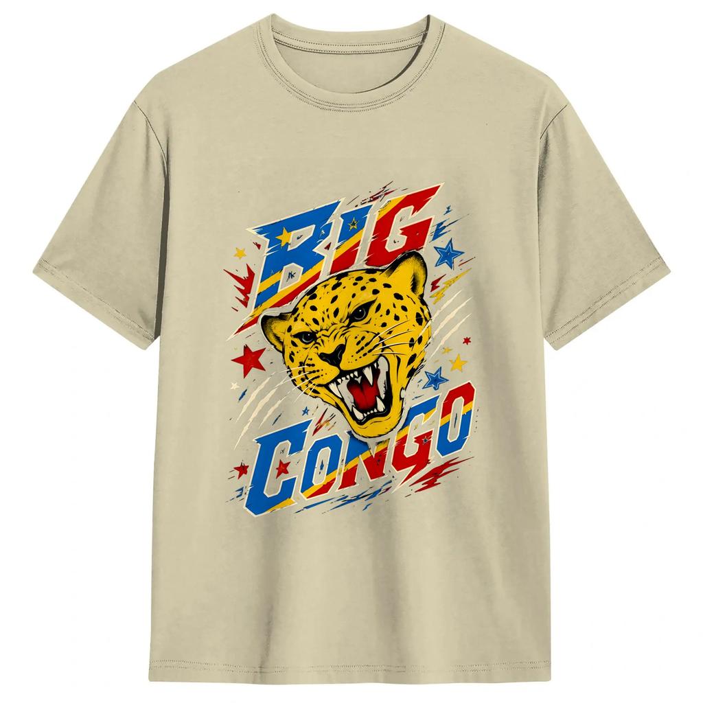 Congo Flag Unisex T Shirt Fashion Tee Shirt Short Sleeve Round Neck TShirts Pure Cotton Gift Idea Clothes