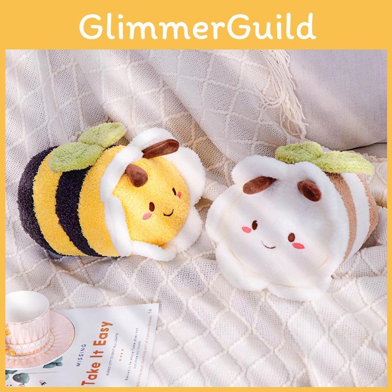 Cute Bee Flower Plush Toy Cartoon Children Accompany Cushion Holiday Doll Gift