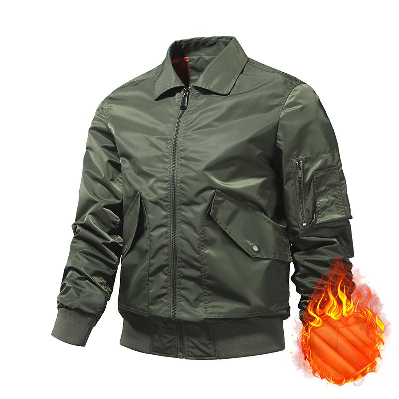 Autumn and Winter Lapel Coat Bomber Jacket Men's Flight Jacket