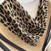 Hot Sale European and American Retro Leopard Print Chinese Square Scarf Women's High Sense Fashion Contrast Silk Scarf Multifunctional Shawl