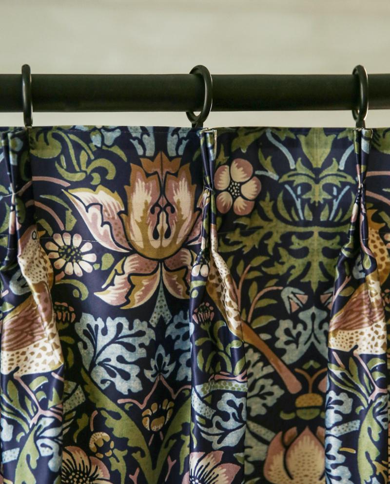 American Garden Flowers and Birds Green Thickened Cotton and Linen Curtains for Living Room Bedroom Balcony