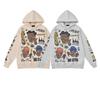 Trendy Brand Hooded Sweatshirt American Hip Hop Vintage Top Graffiti Print Couple Hoodie Loose For Men And Women
