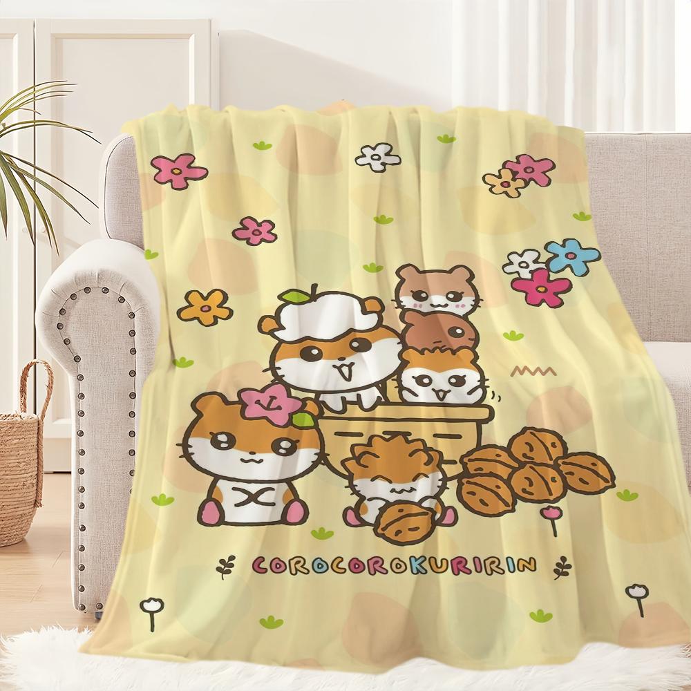 Cartoon C-Coro C-Coro C-Kuririn Cute Blanket Plush Nap Sofa rug for Living Room Office Bedroom Birthday Home Travel Kid Gifts