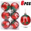 6Pcs Christmas Ball Ornaments With Painted Xmas Tree Hanging Pendant New Year Gifts For 2025 Christmas Navidad Party Decoration