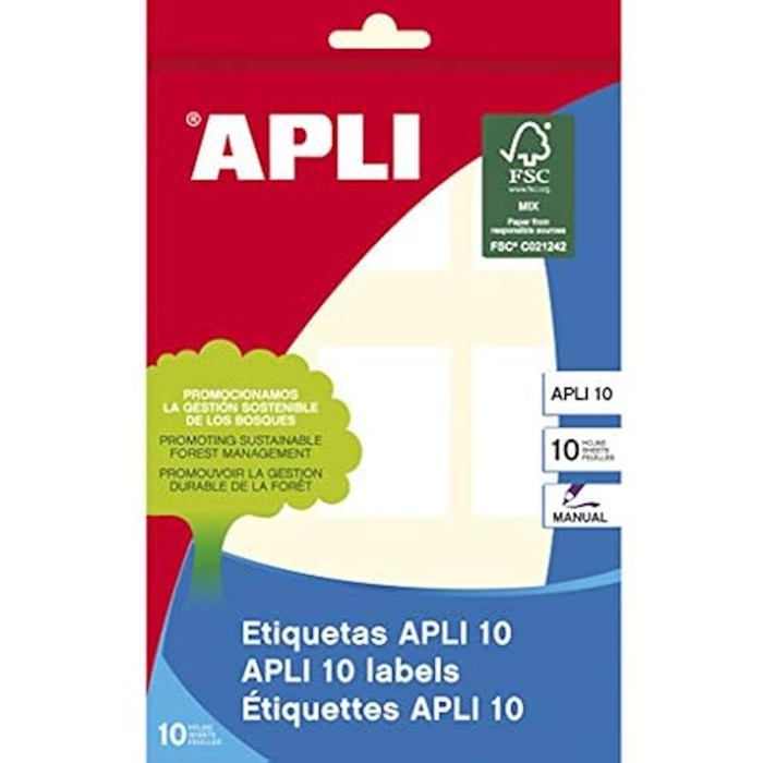 Étiquettes Bossa - APLI - 1649 - 10 Feuilles - 32 X 41 Cm - Blanc