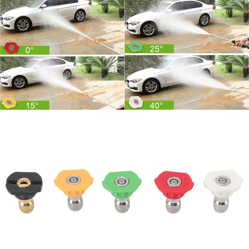 5PCS Pressure Washer Nozzle Big Fan Shape Power Washer Nozzle Tips Rinse Jet Stream Nozzle Kit 030 1.07mm / 0.042in