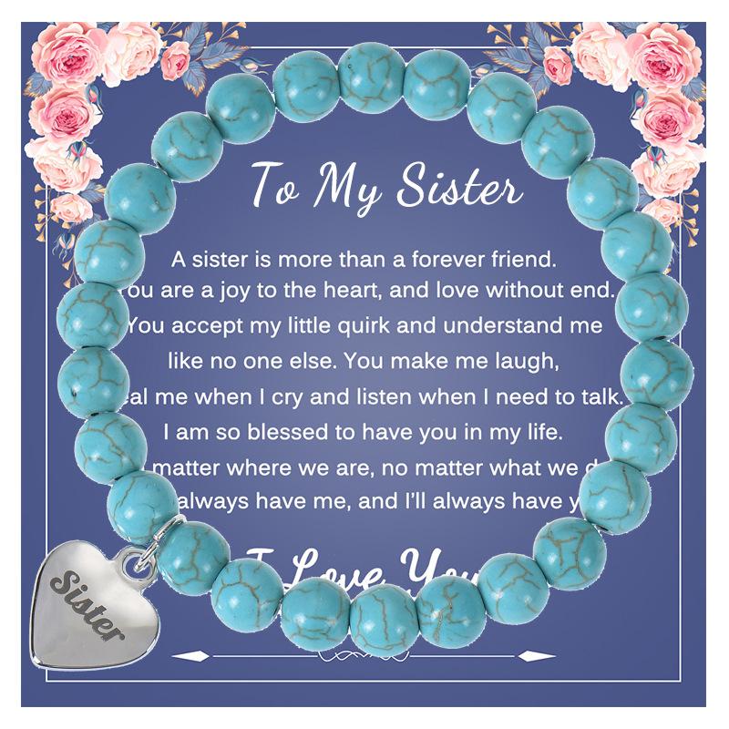 JYL TS Bracelet Zodiac  Blue Sandstone Enhances Cosmic Connection & Luck Turquoise (with card)