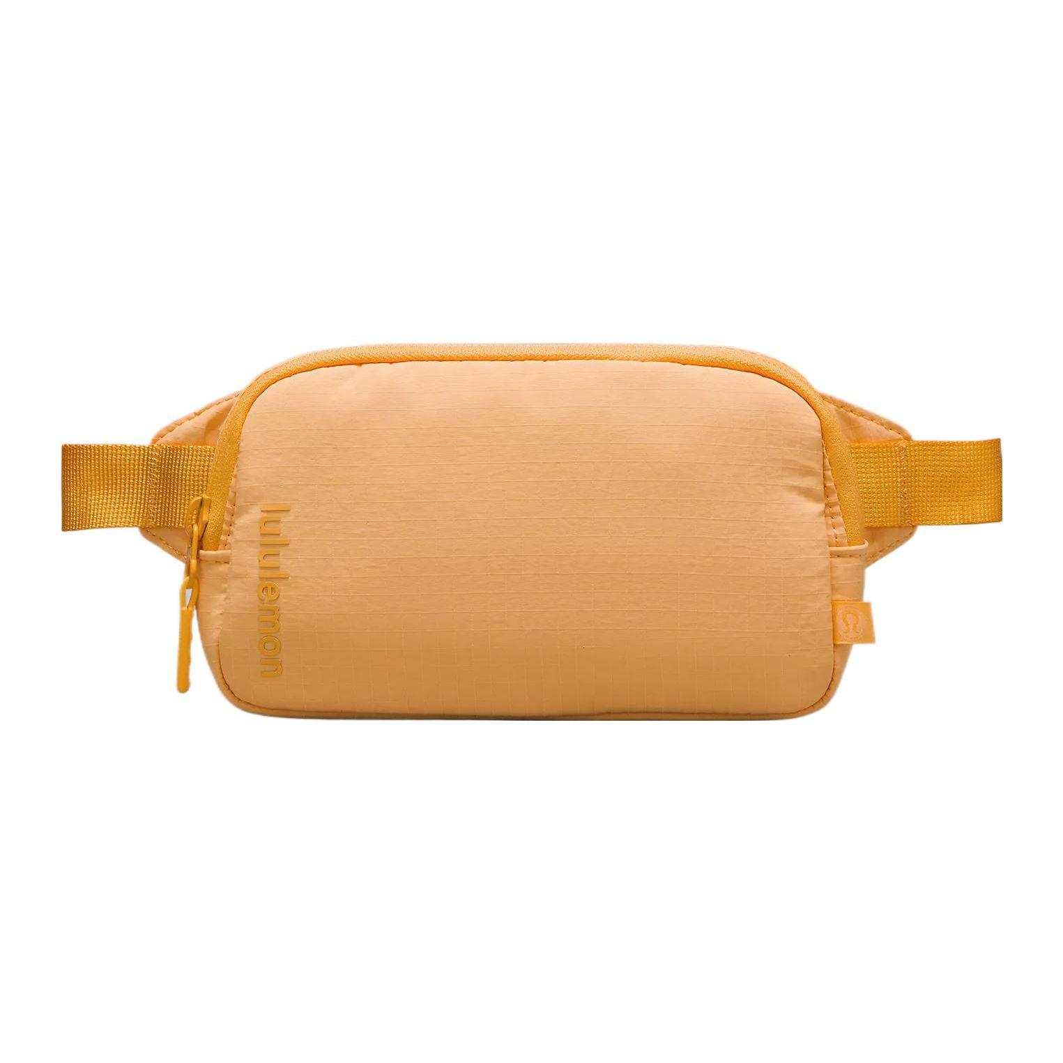 Lululemon 0.7L Logo Design Adjustable Shoulder Strap Zipper Closure Nylon Mini Crossbody Waist Bag Women bags Mango LU9BJ9S-060715 Mango,Mini