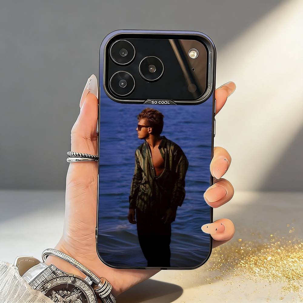 

L-Luis M-Miguel Singer Phone Case For iPhone17,16,15,14,13,12,11,Pro,MAX Gray Matte Silicone Black Cover iPhone17PRO