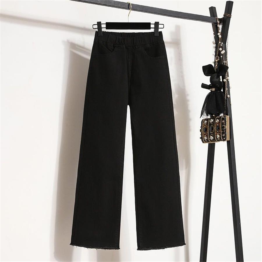 Classic Oversize 4XL Baggy Wide Leg Jeans Bleached Korean Vaqueros Women Denim Ankle-Length Pants Elastic High Waist Pantalones