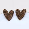 Elegant Retro Leopard Print Stud Earrings - Versatile & Stylish Flocked Cloth Design