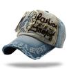 WHITE FANG Men's CA024 (02: Light Blue) Stylish Distressed Logo American Casual Hat/Cap
