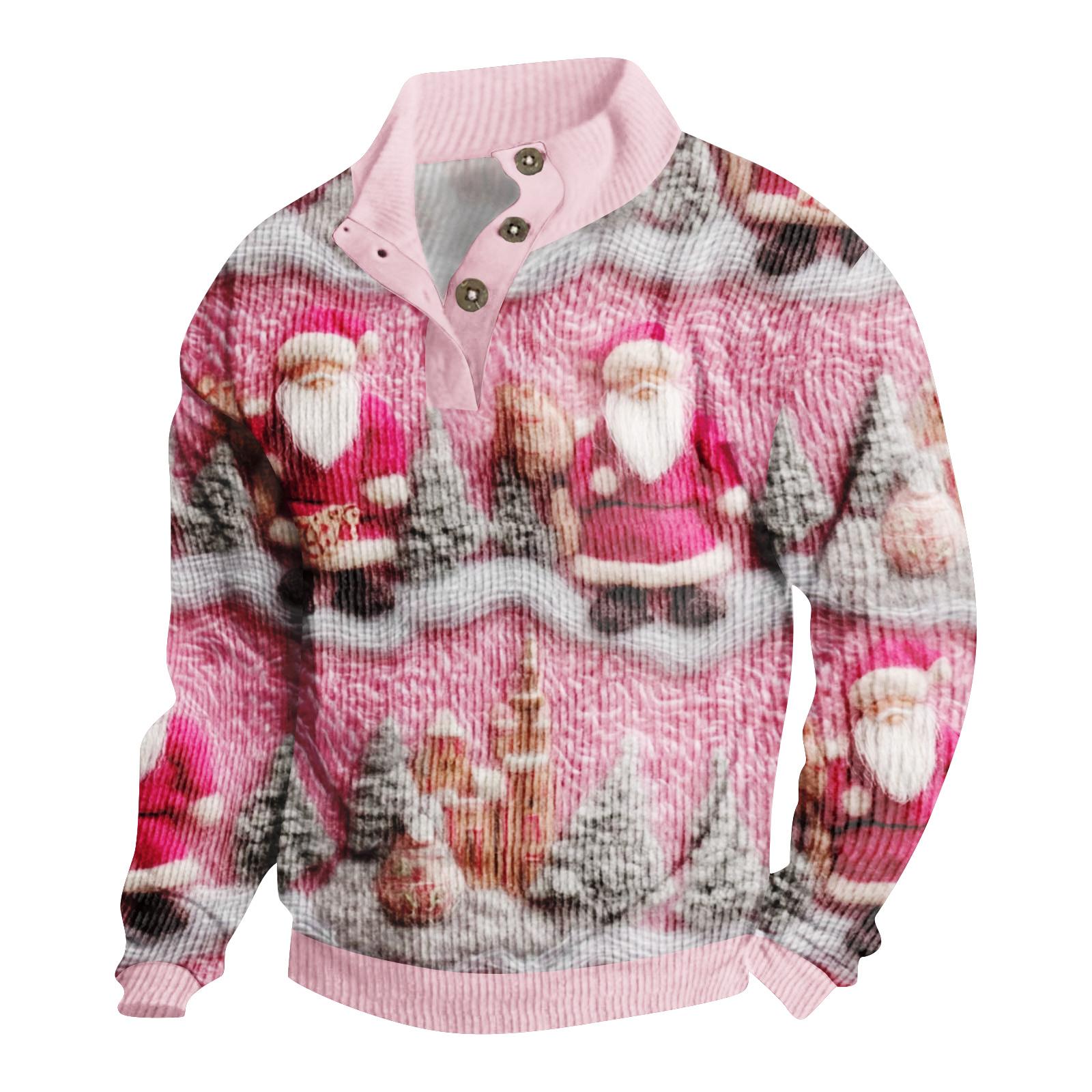 

Мужская вельветовая рубашка на пуговицах с рождественским принтом XXL