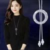 Rhinestone Tassel Sweater Chain Long Necklace