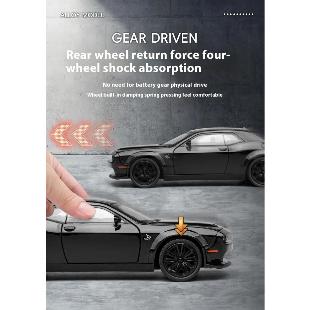 1/22 Scale Dodge Challenger Redeye Hellcat Super Muscle Sports CarAlloy Metal Diecast Car Model Birthday Gift Collection Decoration