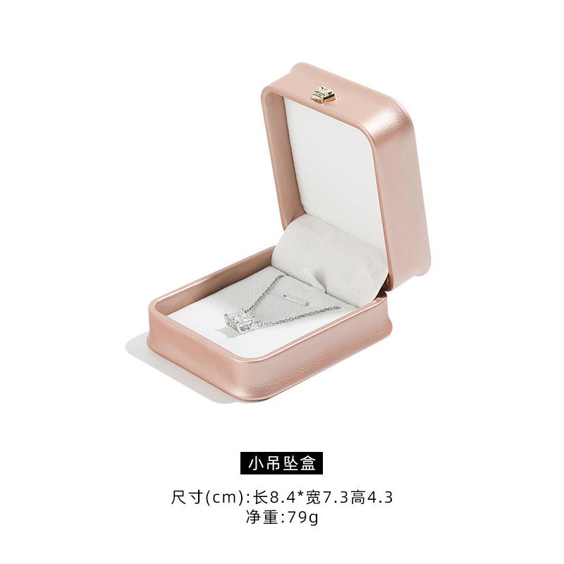 1Pc Leather Jewelry Organizer Wedding Ring Box Pendant Bracelet Necklace Storage Case Gift Packaging Display Box Wholesale