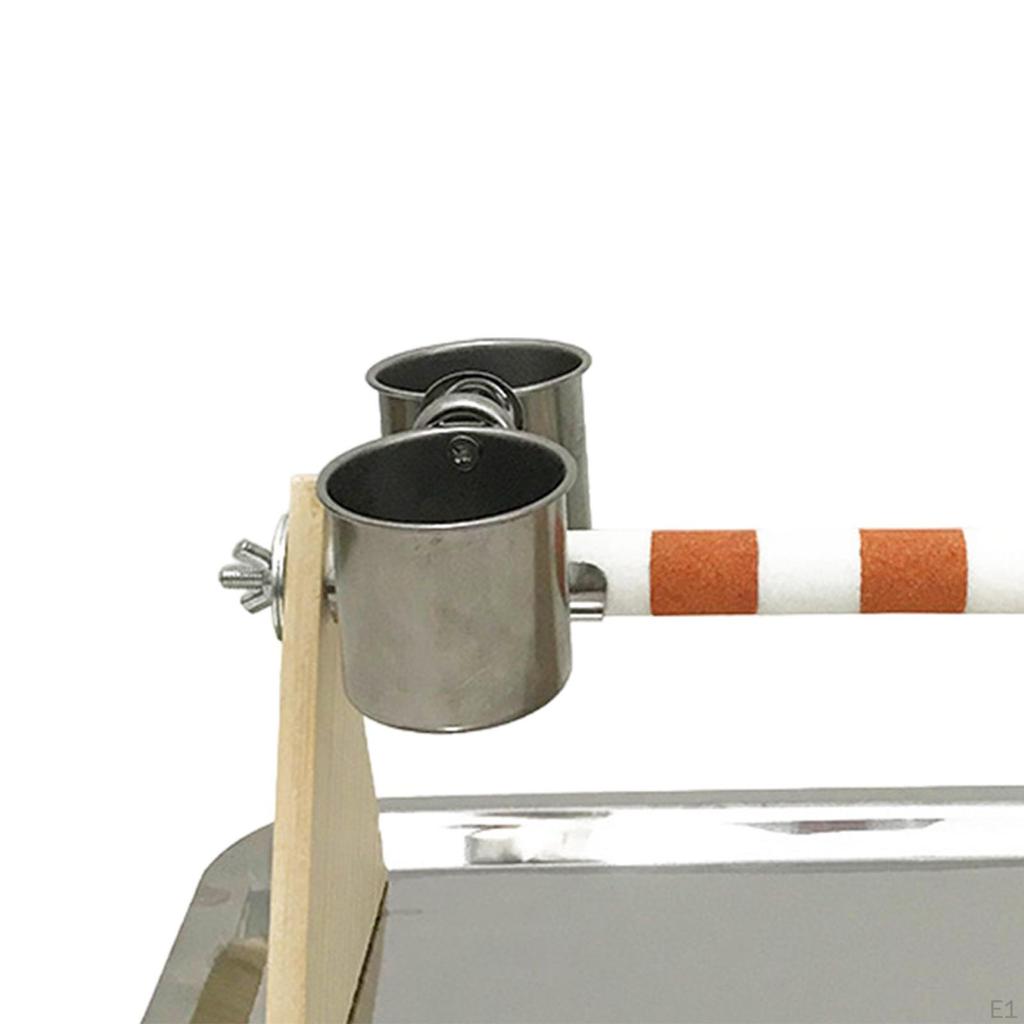 Vogel Papagei Spielständer Futterspender Futternapf Praktischer Spielständer Holzstange für Wellensittich