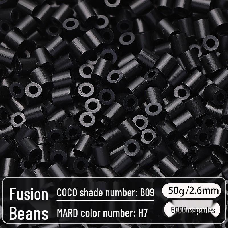 2.6mm High-Quality Fuse Beads Refill Pack: Black, White, Transparent, Red, Skin Colors
