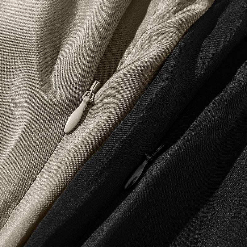 Francuska jedwabna spódnica midi - Jednolity kolor, wyszczuplająca, jedwab morwowy, elegancka damska odzież letnia