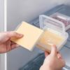 1 Pack Reusable Plastic Cheese Storage Container with Flip-Top Lid - Airtight Fridge Organizer, Rectangular Plastic Case for Cheese