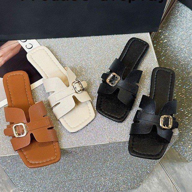 2025 Summer Women's Square Toe Cross Strap Sandals and Slippers