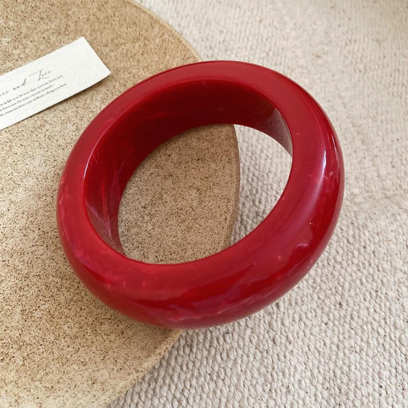 Elegante Bracciale Aperto Geometrico in Acrilico - Braccialetto Versatile di Alta Gamma per Donna