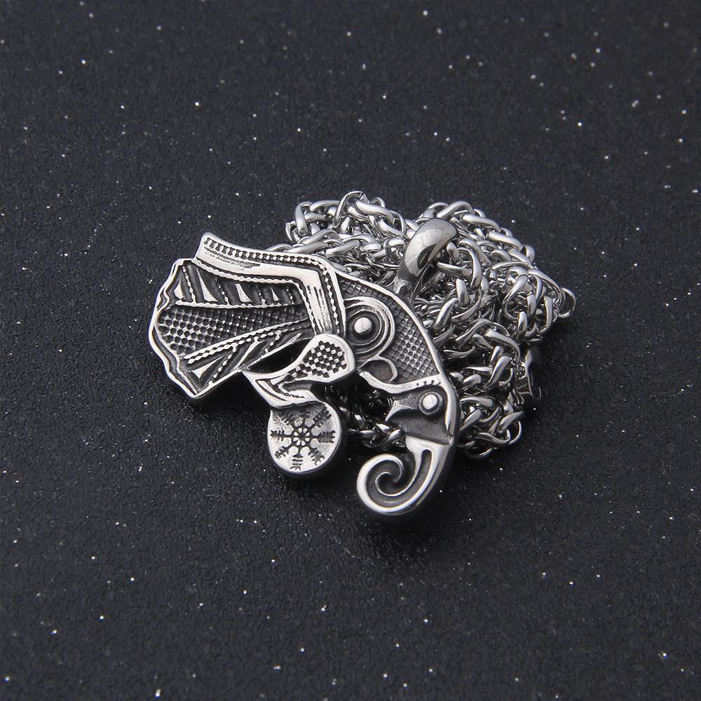 Raven Pendant Necklace Stainless Steel  Viking Scandinavian Norse Viking Necklace Men Gift