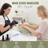 Curved Nail Desk Hand Rest with Phone Holder, Raised Manicure Support for Practice Stations, Home Use, and Salons
