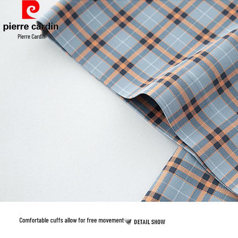 Pierre Cardin Men's Ice Silk Plaid Polo Shirt