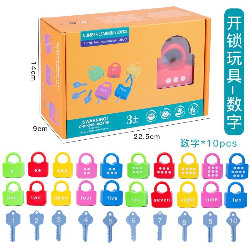Kids Learning Lock Keys Alphabet Number Matching Early Education Toys