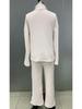 2025 European & American Fall Ribbed Knit Zipper Homewear Two-Piece Set