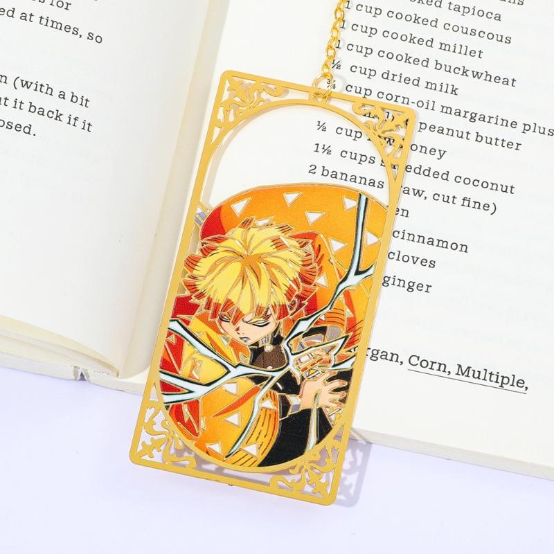 Anime Demon Slayer No Yaiba Metal Bookmark Tanjiro Nezuko Zenitsu Anime Cosplay Gift For Students Stationery Collection Bookmark