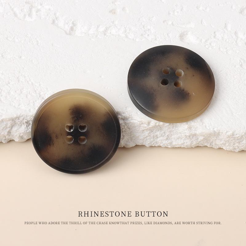 5 Stück Harz Imitation Hornmuster Knöpfe Blazer Kleidung Vierlochknöpfe Mantel Trenchcoat Pullover Knöpfe